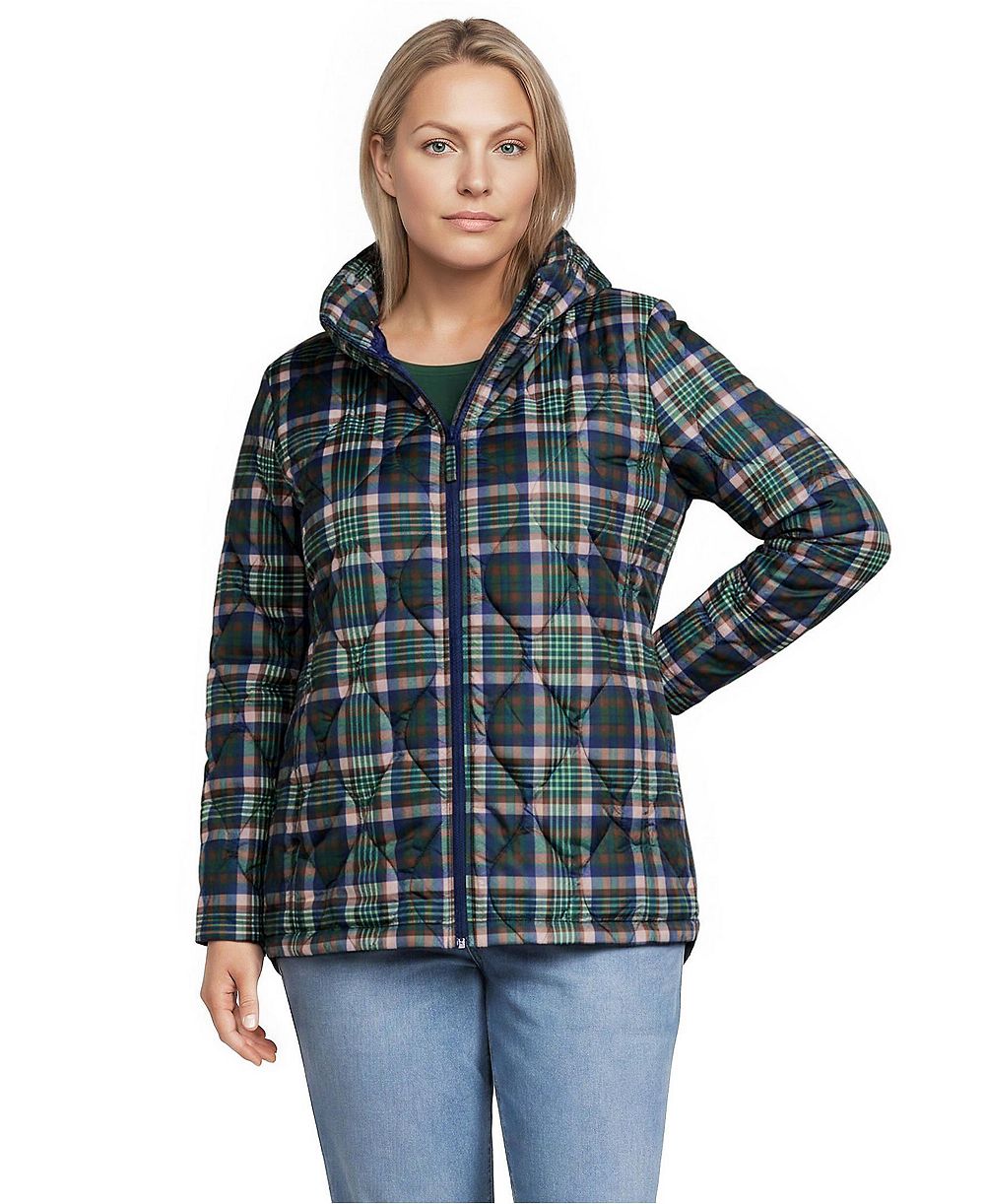 Утепленная стеганая куртка Lands' End Plus Size Print FeatherFree