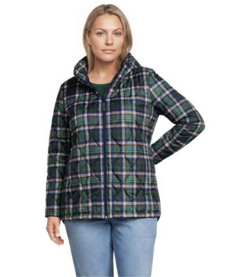 Lands' End Plus Size Print FeatherFree Quilted Insulated Jacket