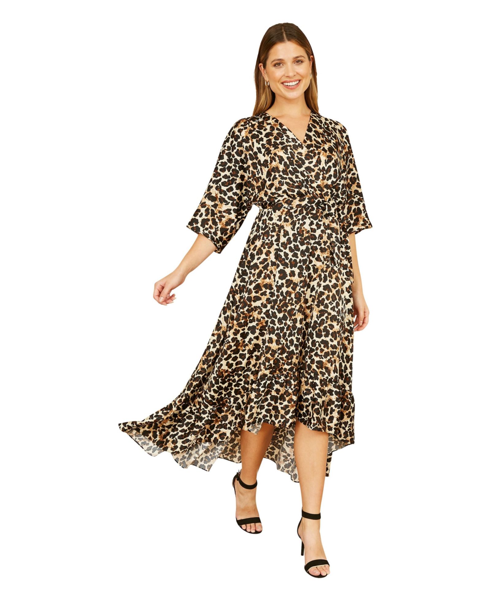 Yumi Women's Leopard Print Wrap Dress