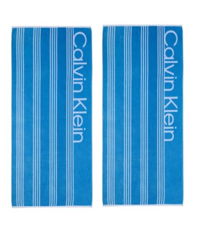 Набор пляжных полотенец Calvin Klein Pinstripe Logo Cotton, 2 штуки, 70" x 40"
