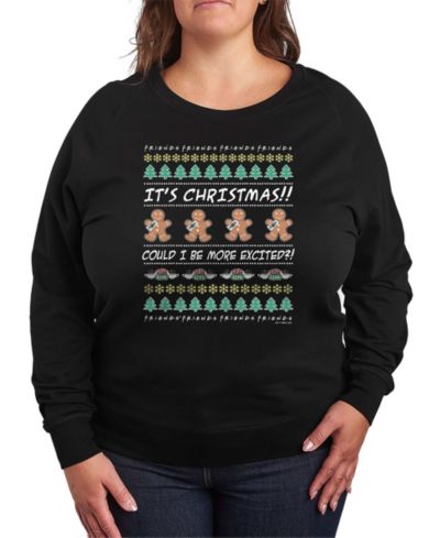 Hybrid Apparel Plus Size футболка Friends Christmas More Excited French Terry Long Sleeve