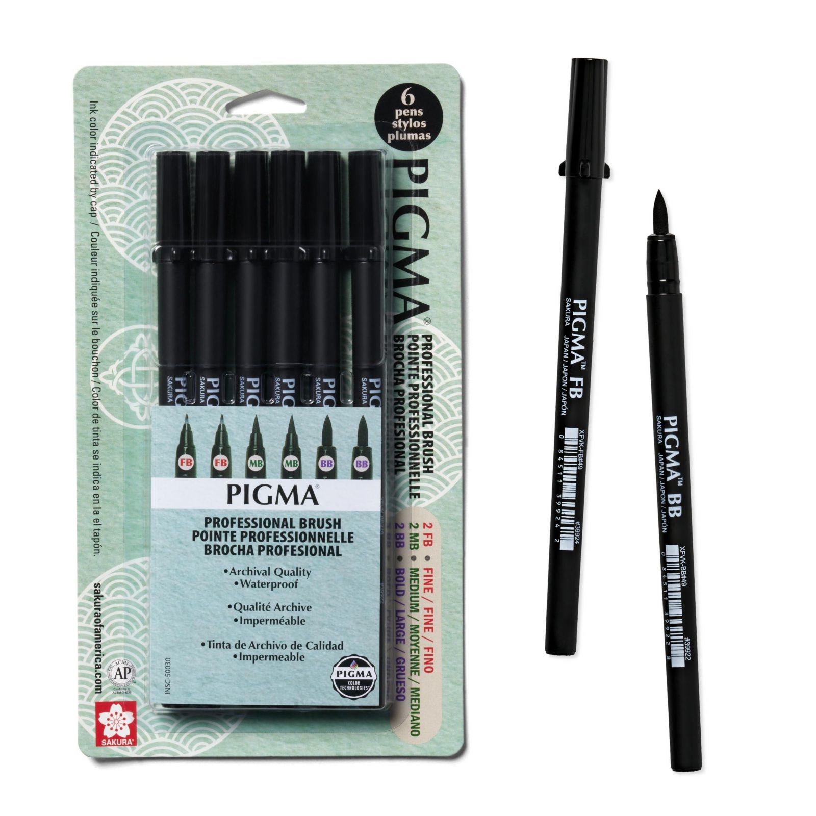 Профессиональные кисти для рисования Sakura Pigma Archival Ink