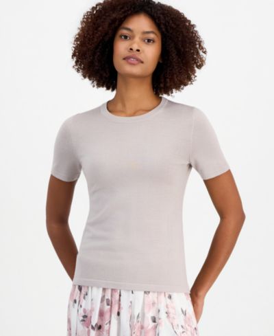 Anne Klein Women's Merino Wool Short-Sleeve Sweater