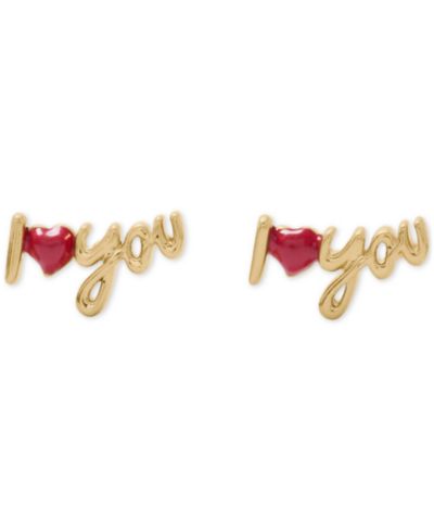Серьги-гвоздики kate spade new york Enamel "I Love You"