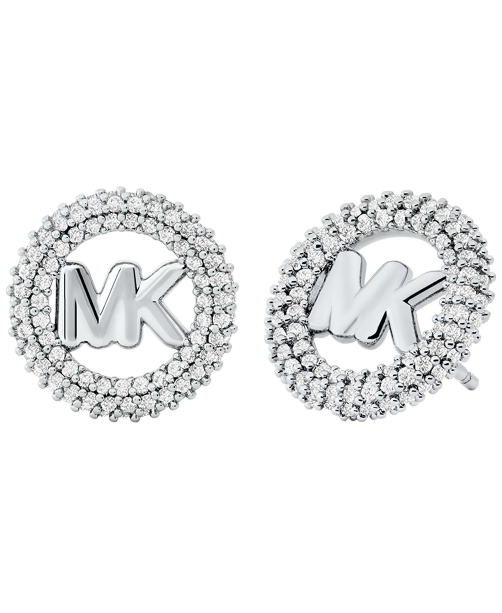 Серьги-гвоздики Michael Kors Silver Tone Small Pavé Logo
