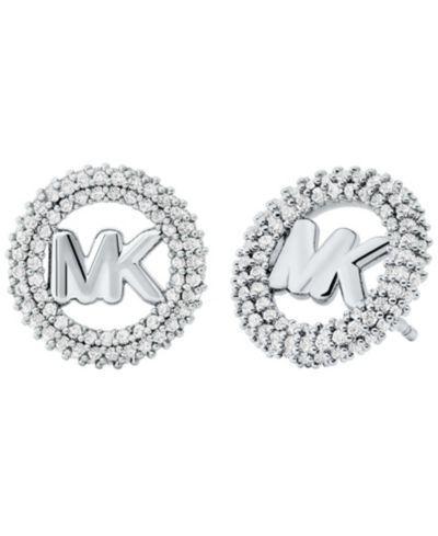 Серьги-гвоздики Michael Kors Silver Tone Small Pavé Logo