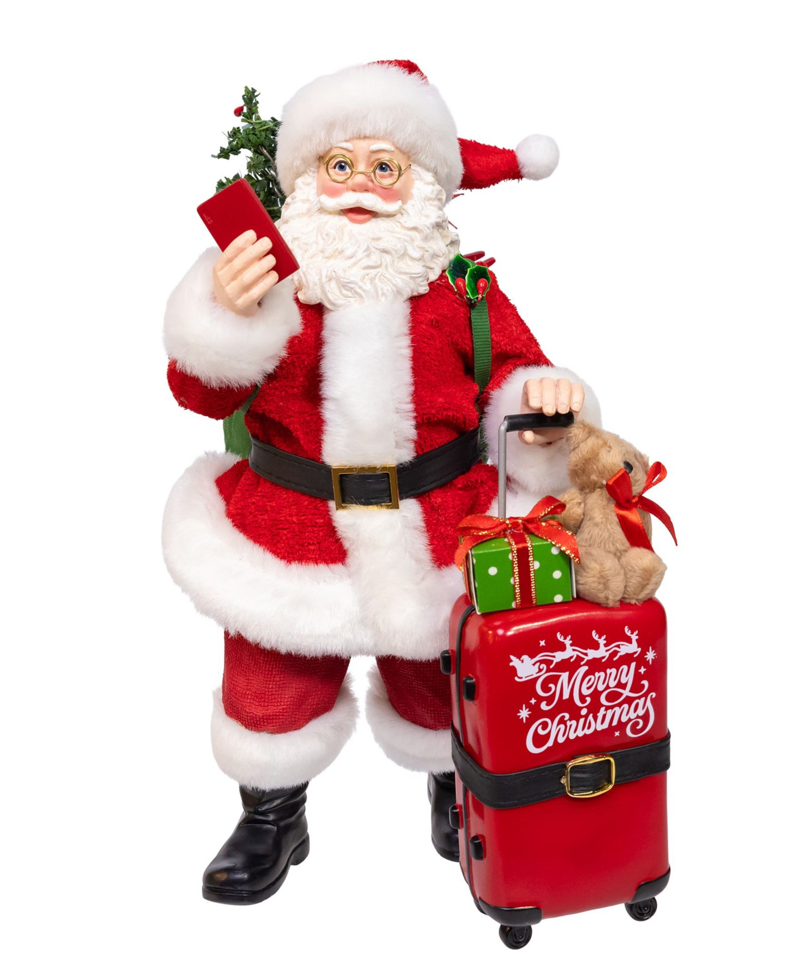 Набор Kurt Adler Santa with Luggage, 2 шт., 10.5"