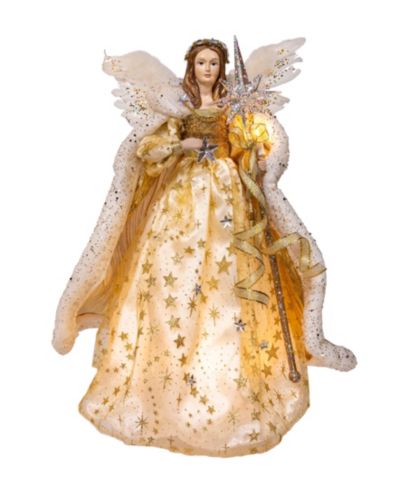 Kurt Adler 16" UL 10-Light Celestial Angel Tree Topper