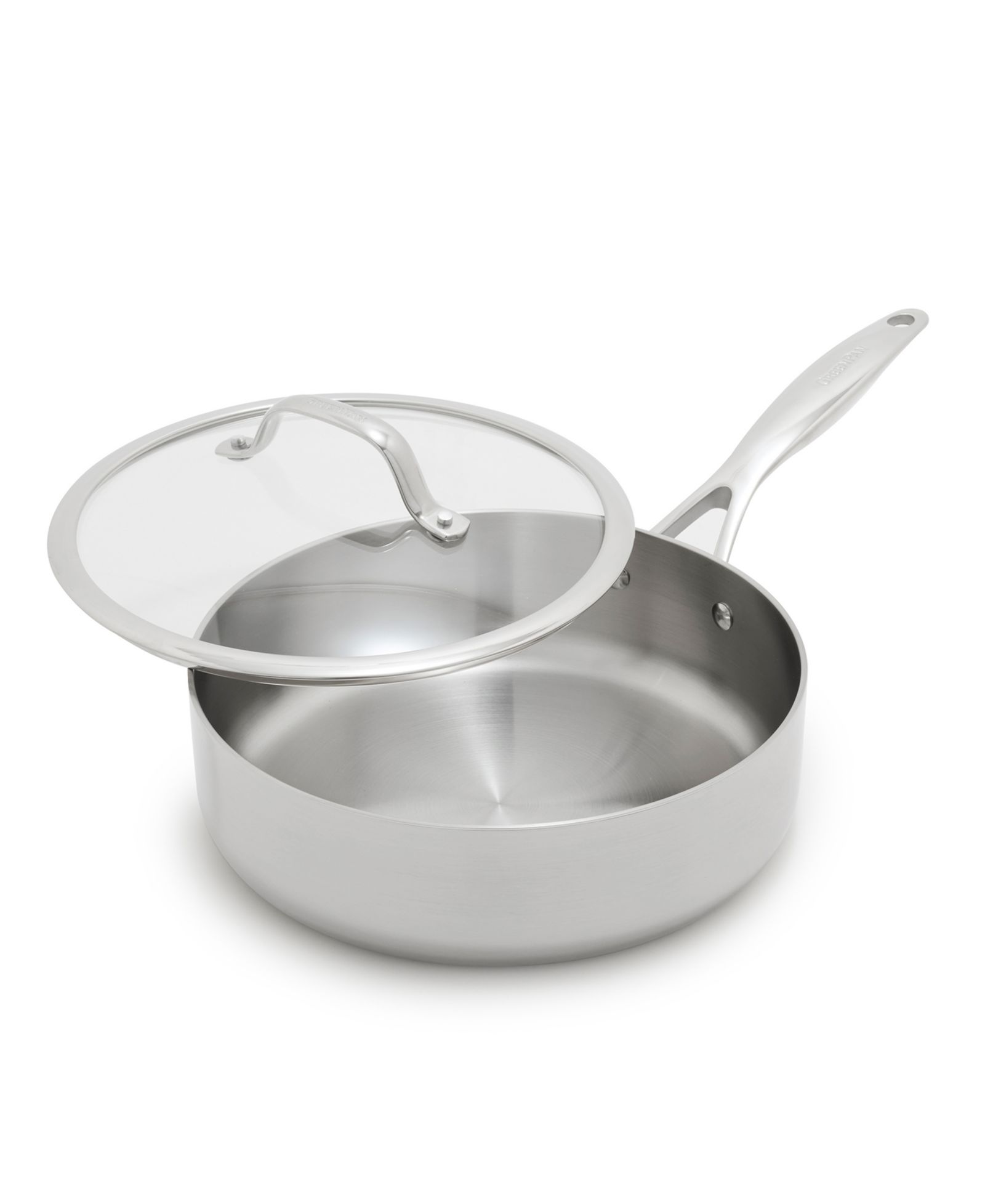 GreenPan Valencia Pro Stainless Steel Uncoated 5-Quart Sauté Pan with Lid