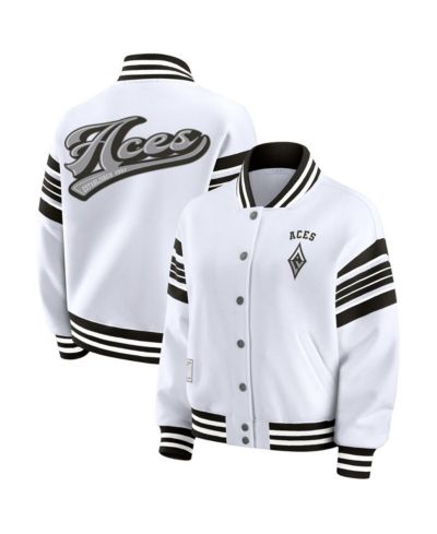 свитшот-куртка WEAR by Erin Andrews Las Vegas Aces, флис, с застежкой, Женский, белый/черный