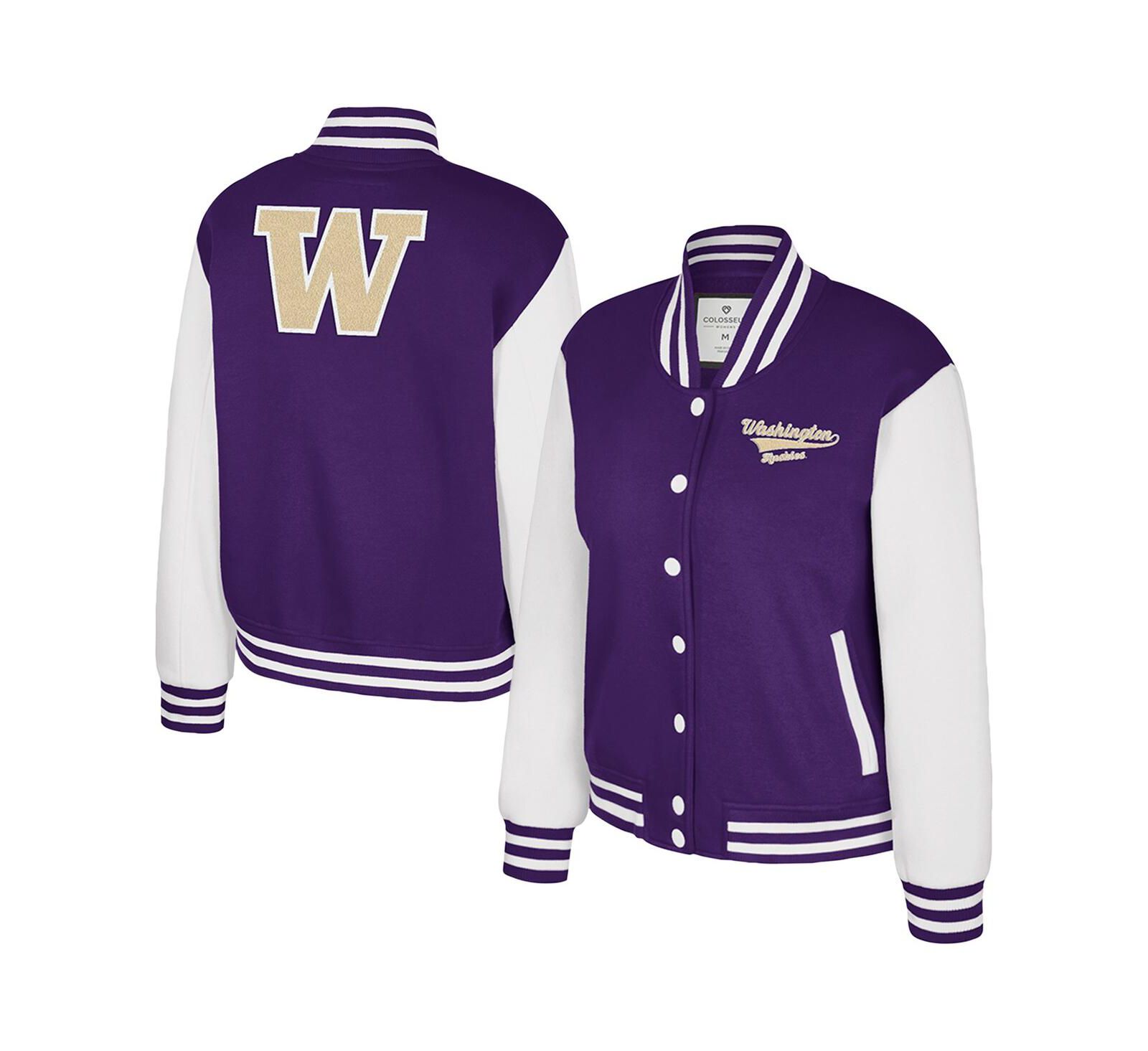 Женская флисовая куртка Colosseum Purple Washington Huskies French Baguette Full Snap