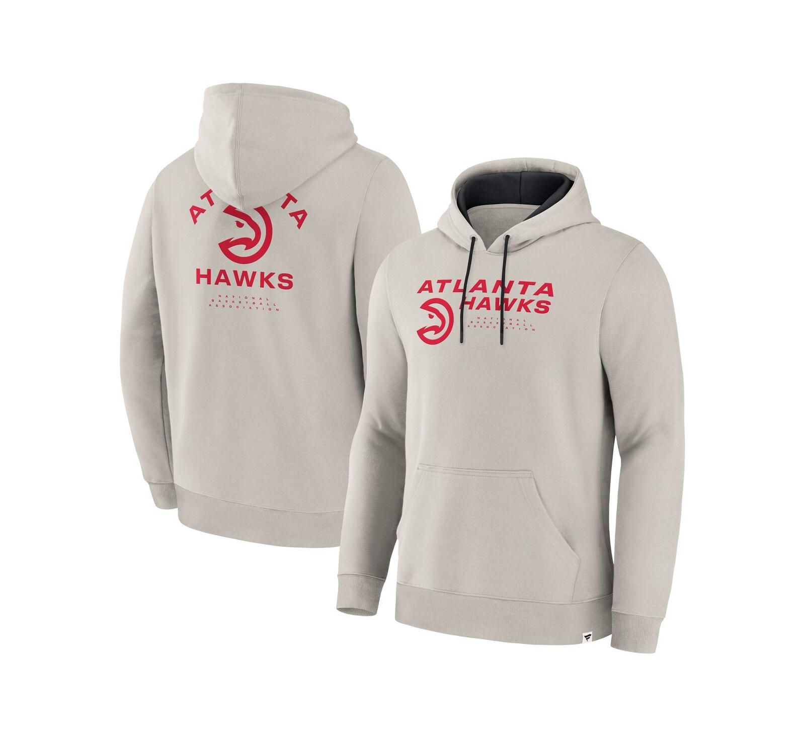 Худи Fanatics Men's Off White Atlanta Hawks Crossover Collection Blocked Shot Premium Pullover