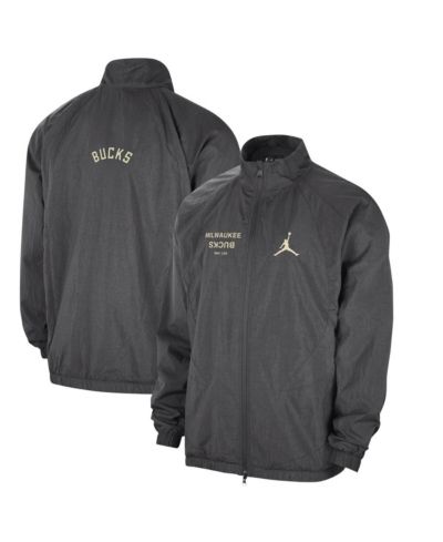 Мужская куртка Jordan Gray Milwaukee Bucks Courtside Statement Edition Jumpman Jam Full-Zip