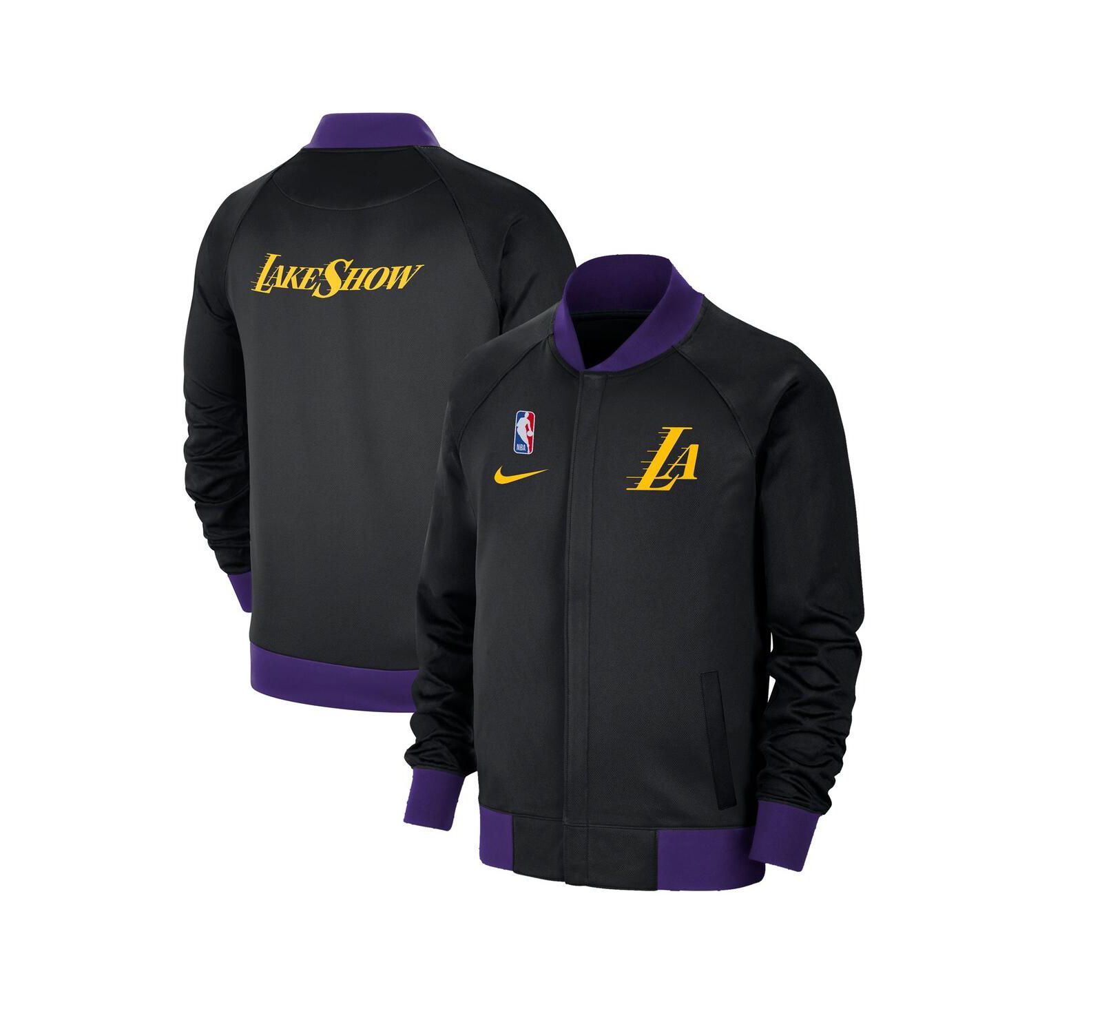 Nike Мужская черная куртка Los Angeles Lakers 2024/25 City Edition Authentic Showtime Performance Full-Zip