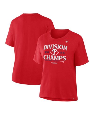 Fanatics Women's Red Philadelphia Phillies 2025 NL East Division s Locker Room T-Shirt