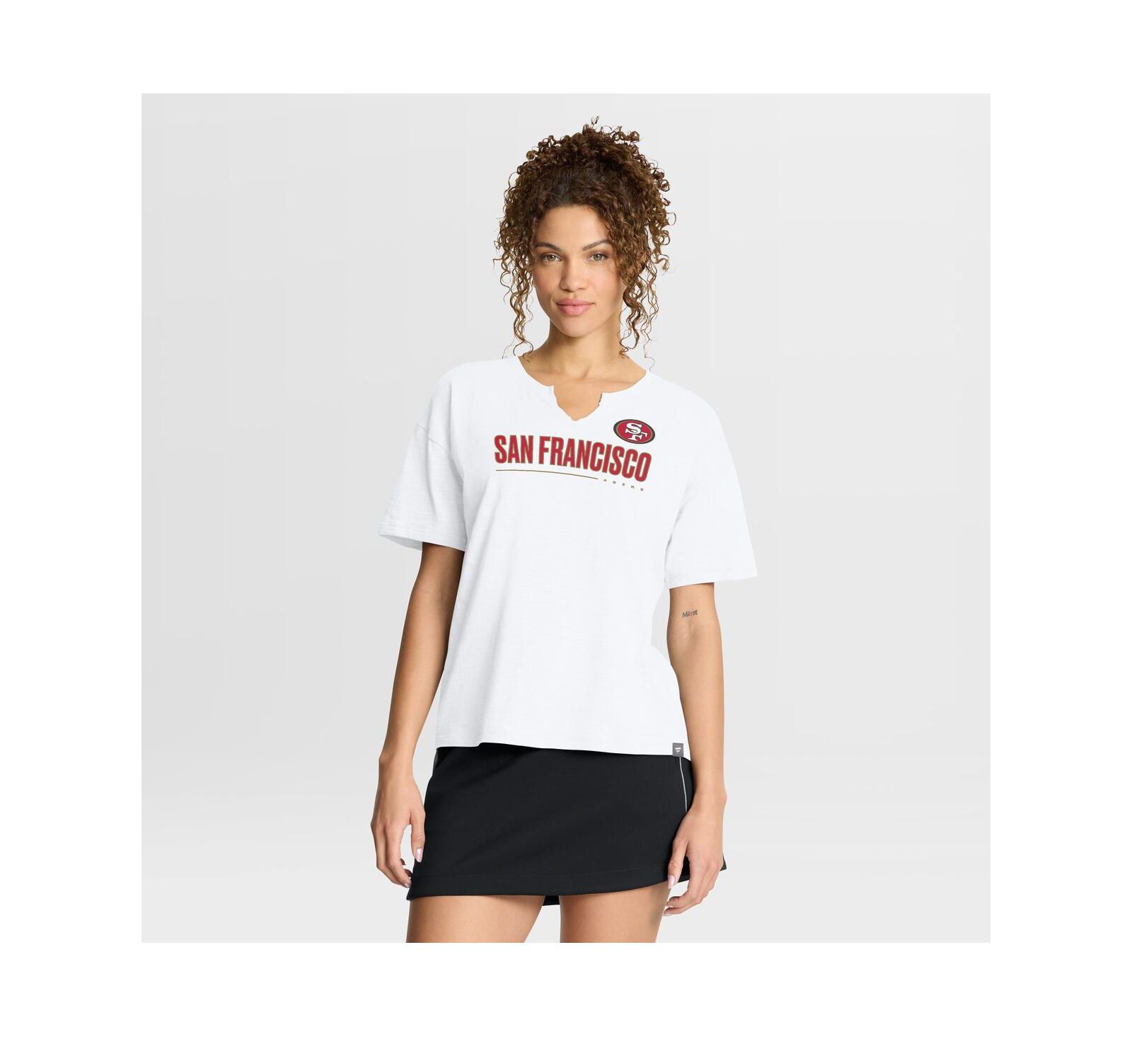 Fanatics Women's White San Francisco 49ers Redzone Slub Boxy T-Shirt