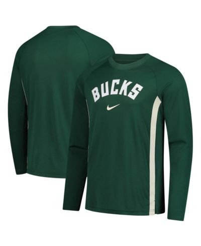 Nike Мужская футболка Nike Milwaukee Bucks 2025/26 Authentic Pre-Game Legend Dri-FIT Long Sleeve Shooting Hunter Green