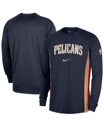 Мужская футболка Nike New Orleans Pelicans 2025/26 Dri-FIT с длинным рукавом, темно-синяя