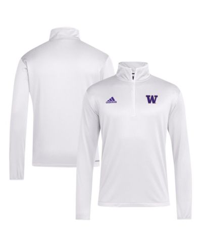 adidas мужская футболка Washington Huskies 2024 Coaches Sideline, Quarter-Zip, White