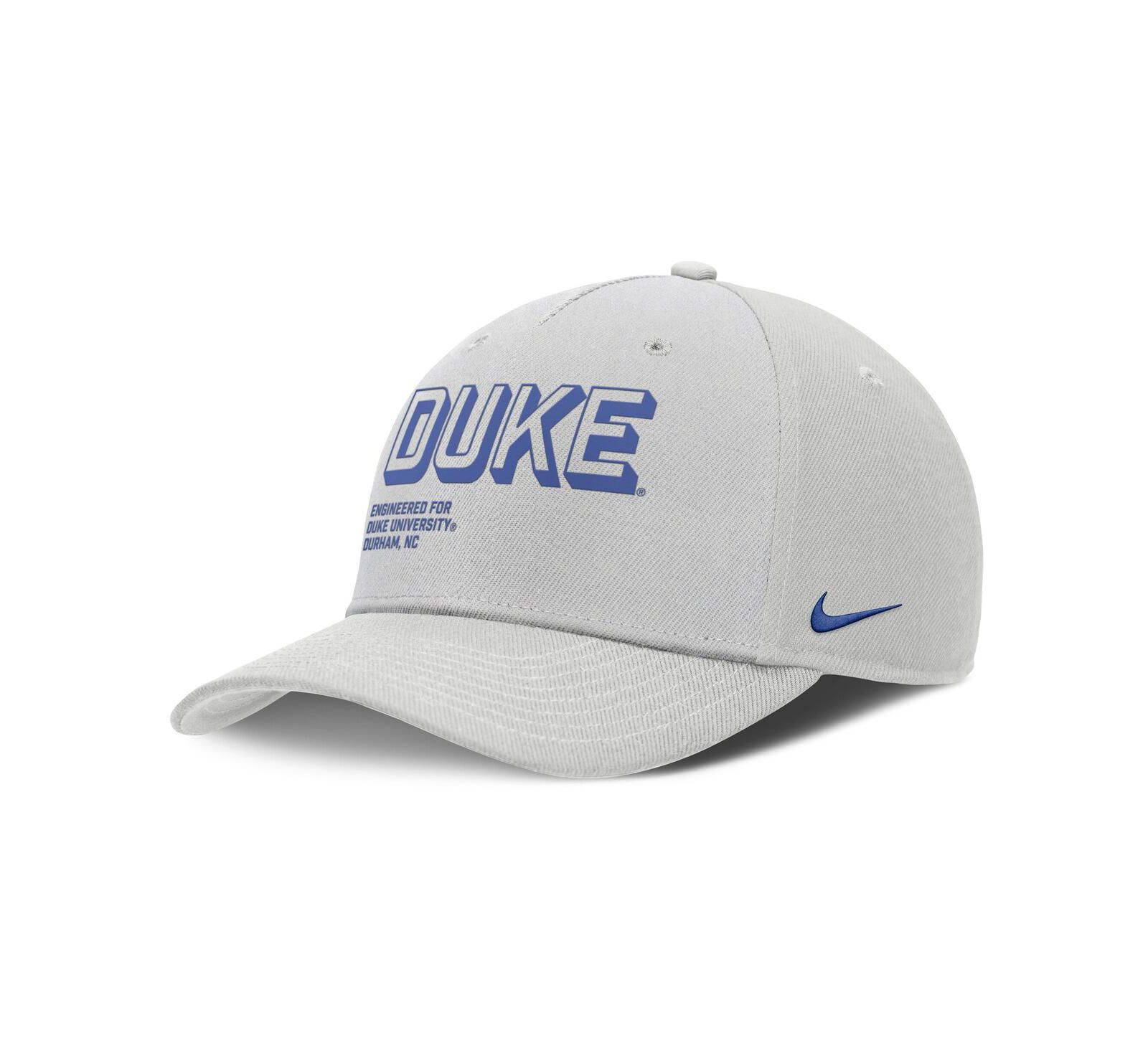 Nike Мужской Gray Duke Blue Devils 2025 Sideline Dust Pinched Rise Adjustable Hat