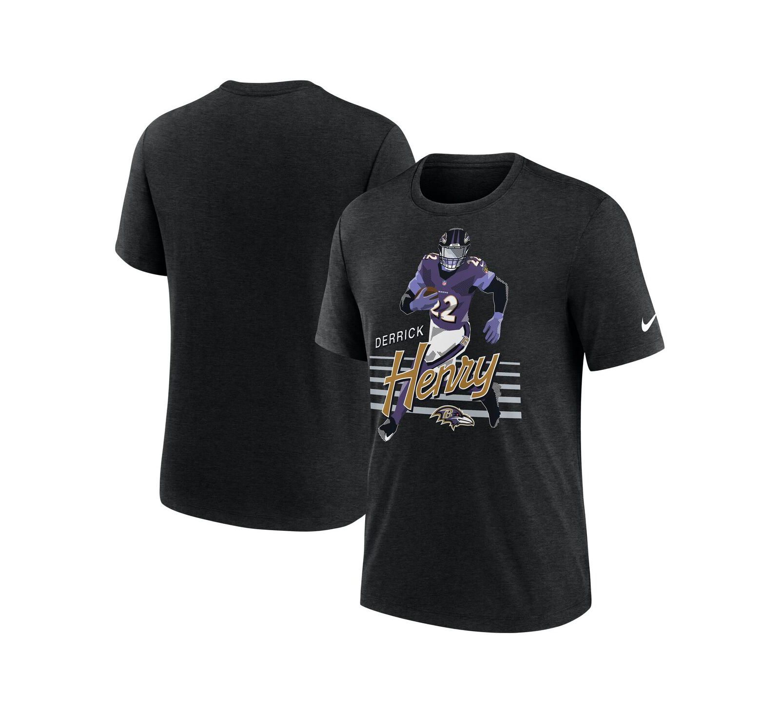 Nike мужская футболка с графикой Derrick Henry Heather Black Baltimore Ravens