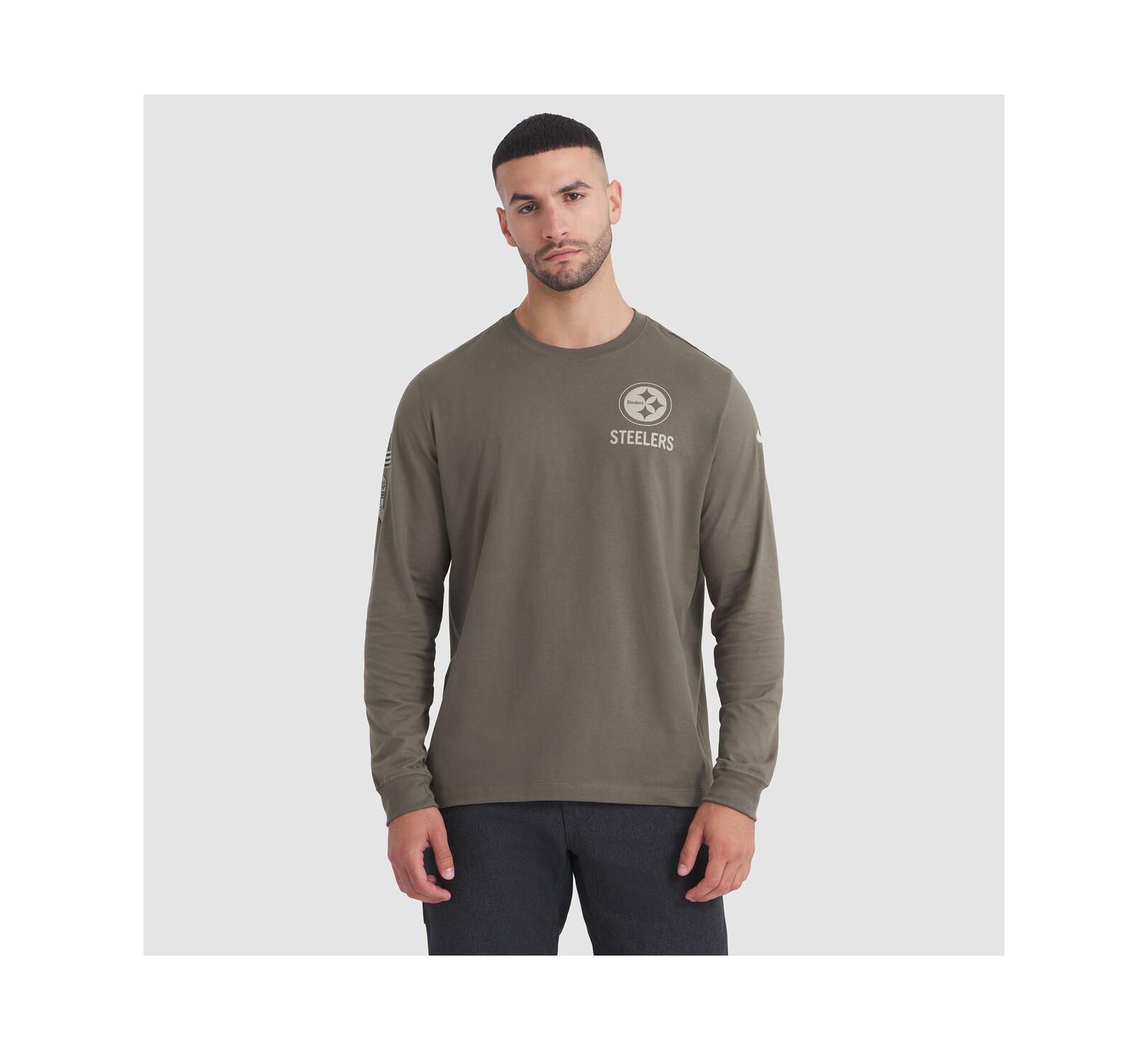 Nike Men's Olive Pittsburgh Steelers 2025 Salute to Service Sideline Long Sleeve T-Shirt