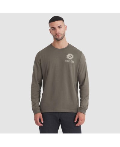 Футболка Nike Men's Olive Pittsburgh Steelers 2025 Salute to Service Long Sleeve