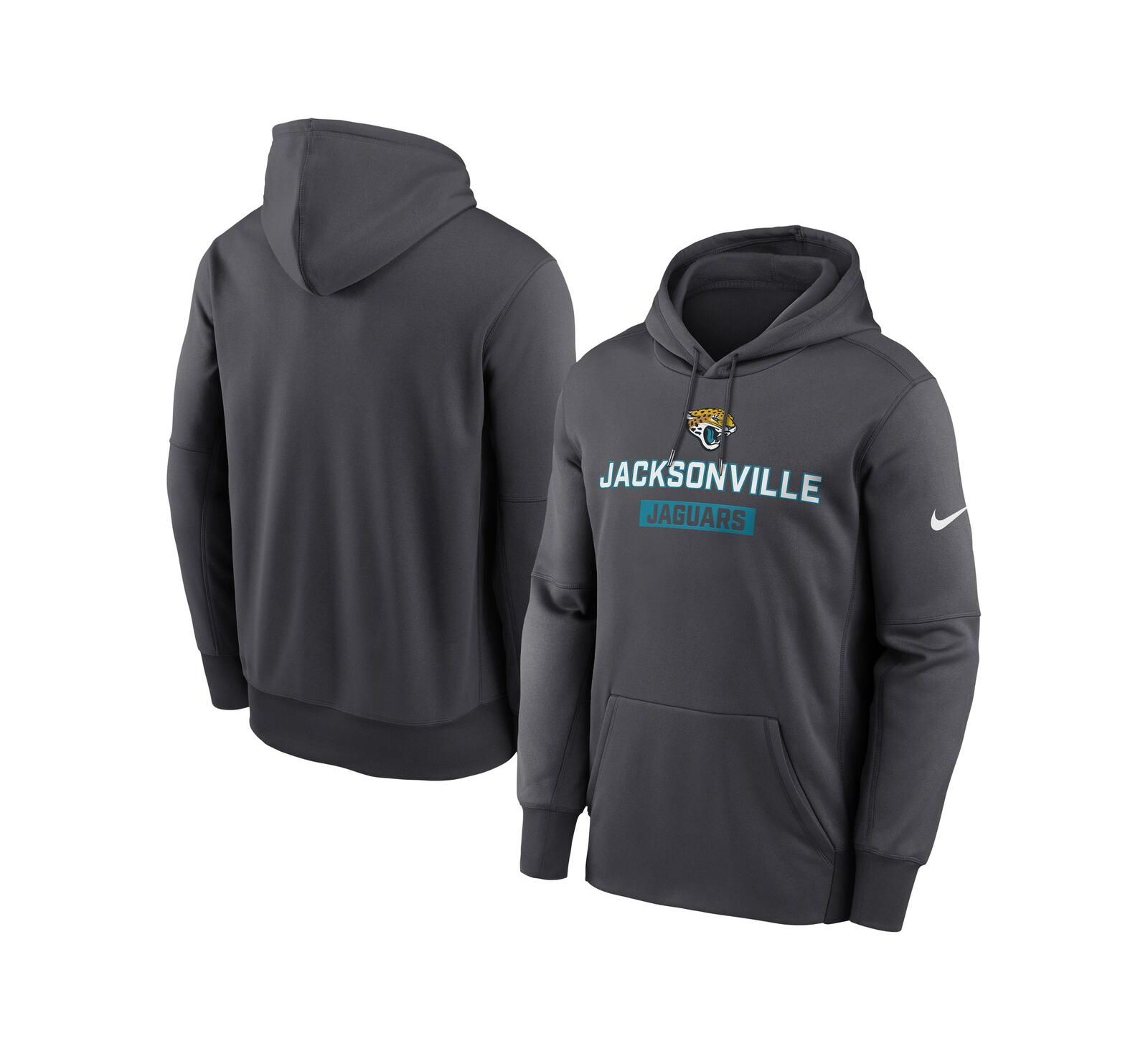 Мужская толстовка Nike Anthracite Jacksonville Jaguars Toss Sweep Performance Pullover Hoodie