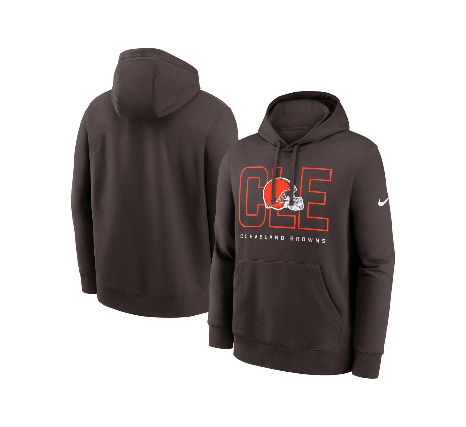 Мужское худи Nike Brown Cleveland Browns Busted Play Club Fleece Pullover