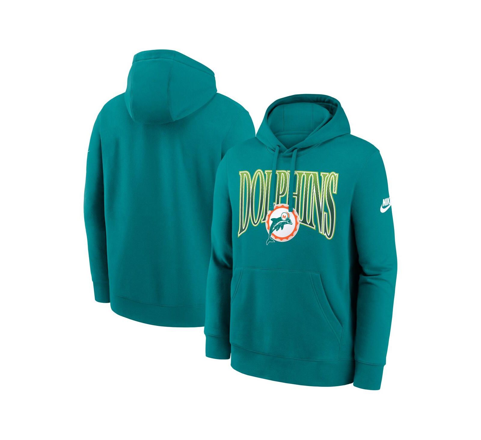 Мужское худи Nike Aqua Miami Dolphins Full Blitz Club Fleece Pullover