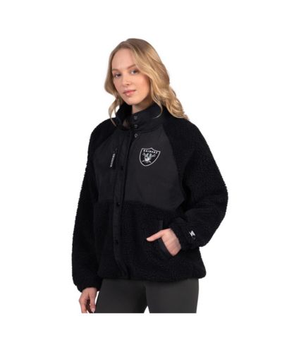 Женская куртка Starter Black Las Vegas Raiders On the Ball Sherpa