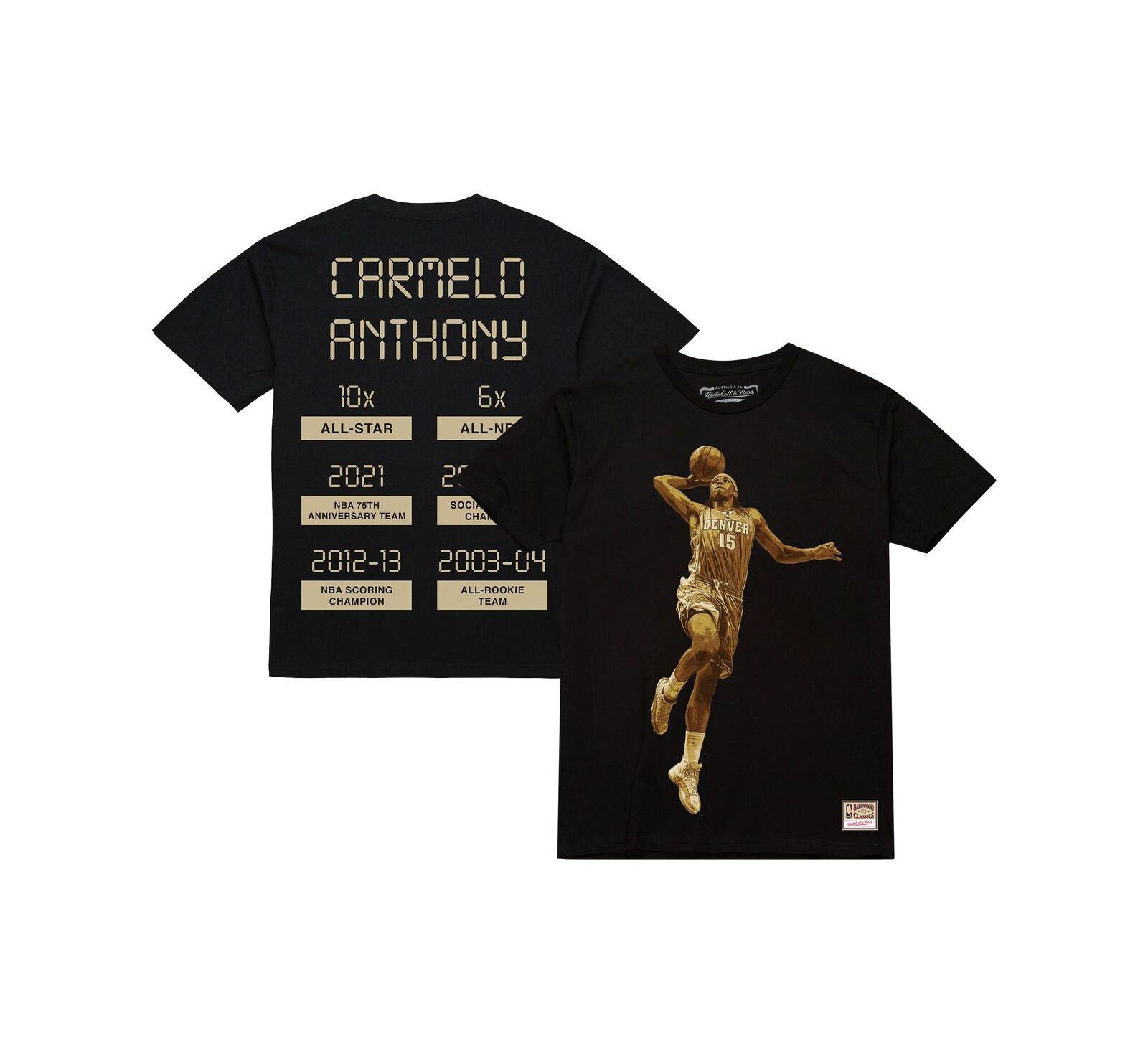 Mitchell & Ness Men's Carmelo Anthony Black Denver Nuggets Ultimate Player T-Shirt