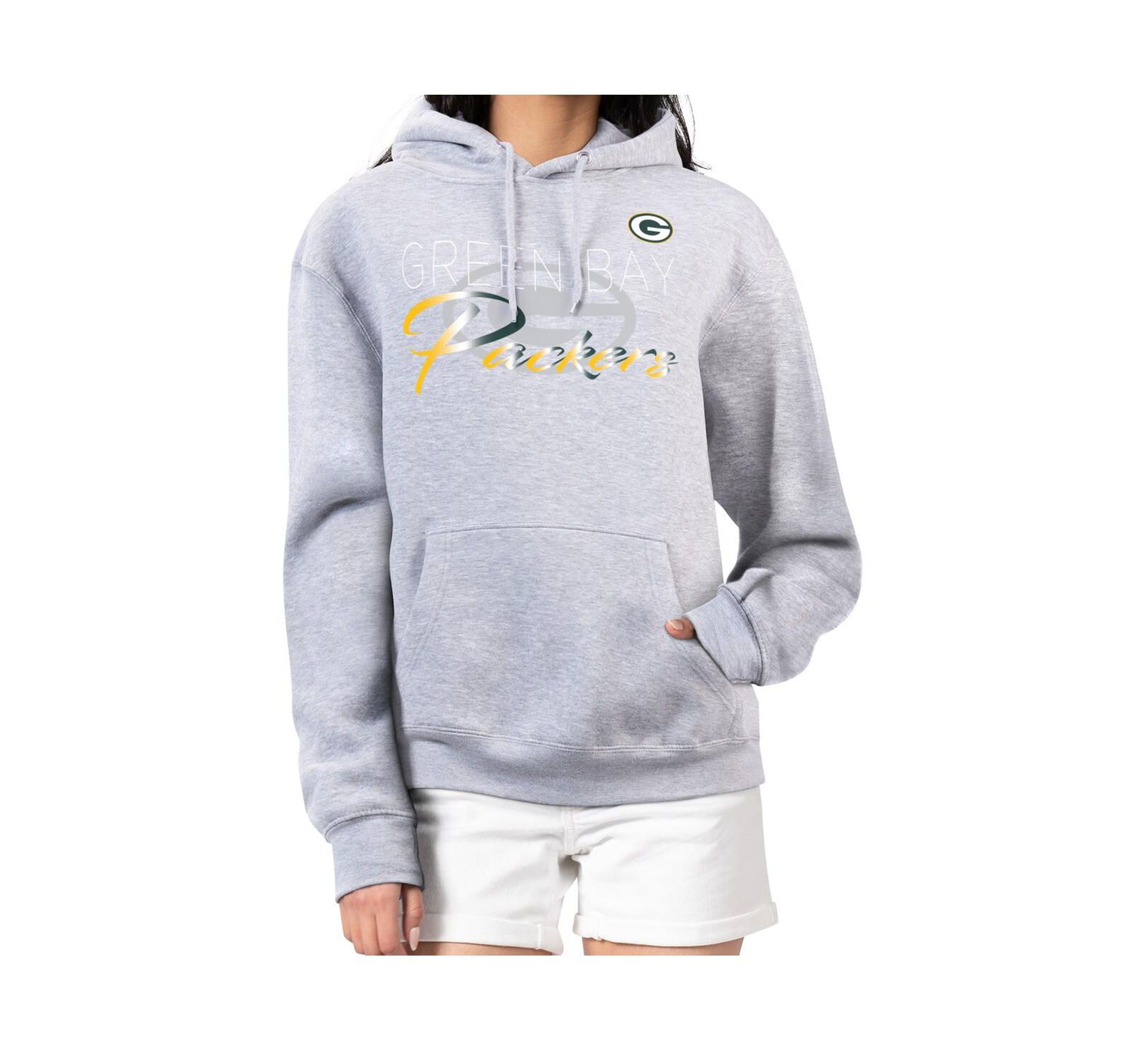 G-III 4Her by Carl Banks Женское худи с начесом Shadow Logo, серое, Green Bay Packers