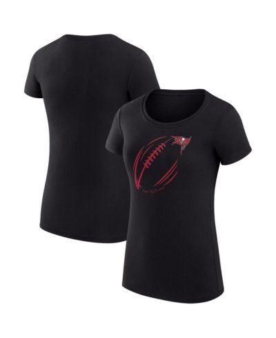 G-III 4Her by Carl Banks Women's Black Tampa Bay Buccaneers Super-Slim Fit Lightweight Subtle Football T-Shirt
