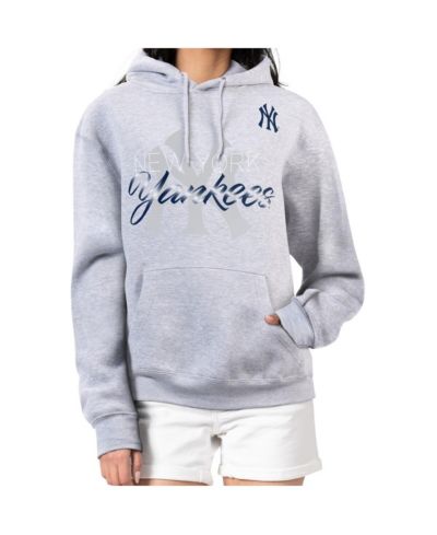 Женское худи G-III 4Her by Carl Banks Heather Gray New York Yankees Shadow Logo Graphic