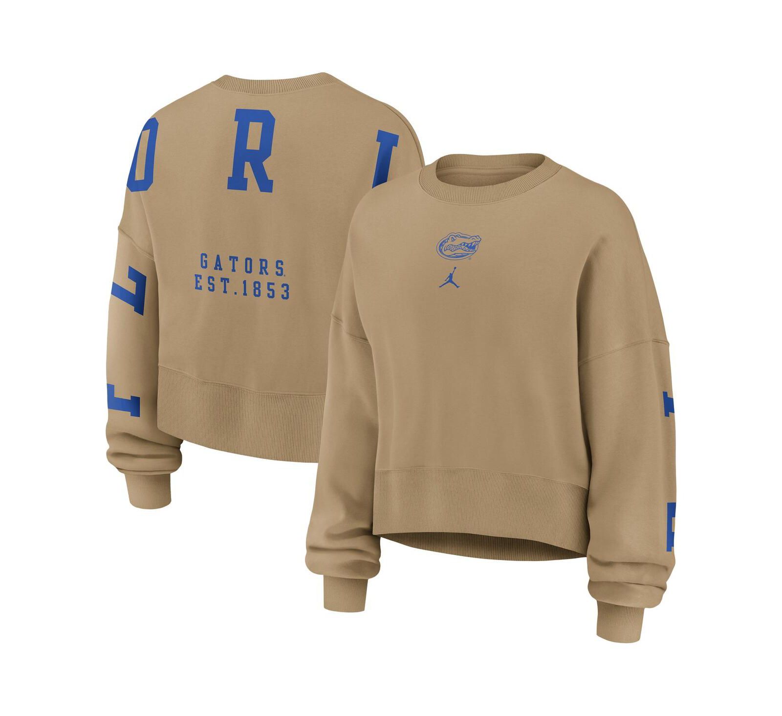 Женский свитшот Jordan Tan Florida Gators Oversized Phoenix 2-Hit Pullover