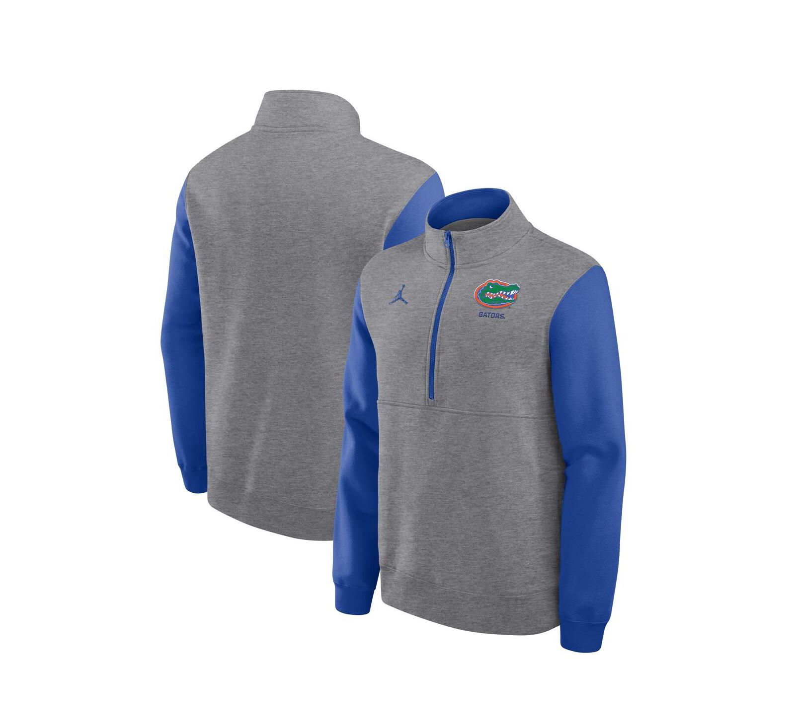 Мужское худи Jordan Heather Gray Florida Gators Club Fleece Half-Zip Pullover