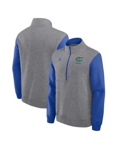 Мужское худи Jordan Heather Gray Florida Gators Club Fleece Half-Zip Pullover