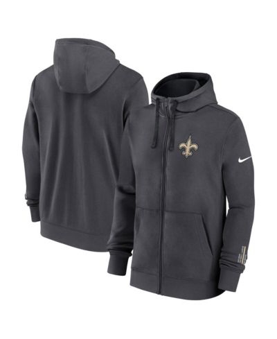 Nike Men's Anthracite New Orleans Saints Primetime Club Full-Zip Hoodie