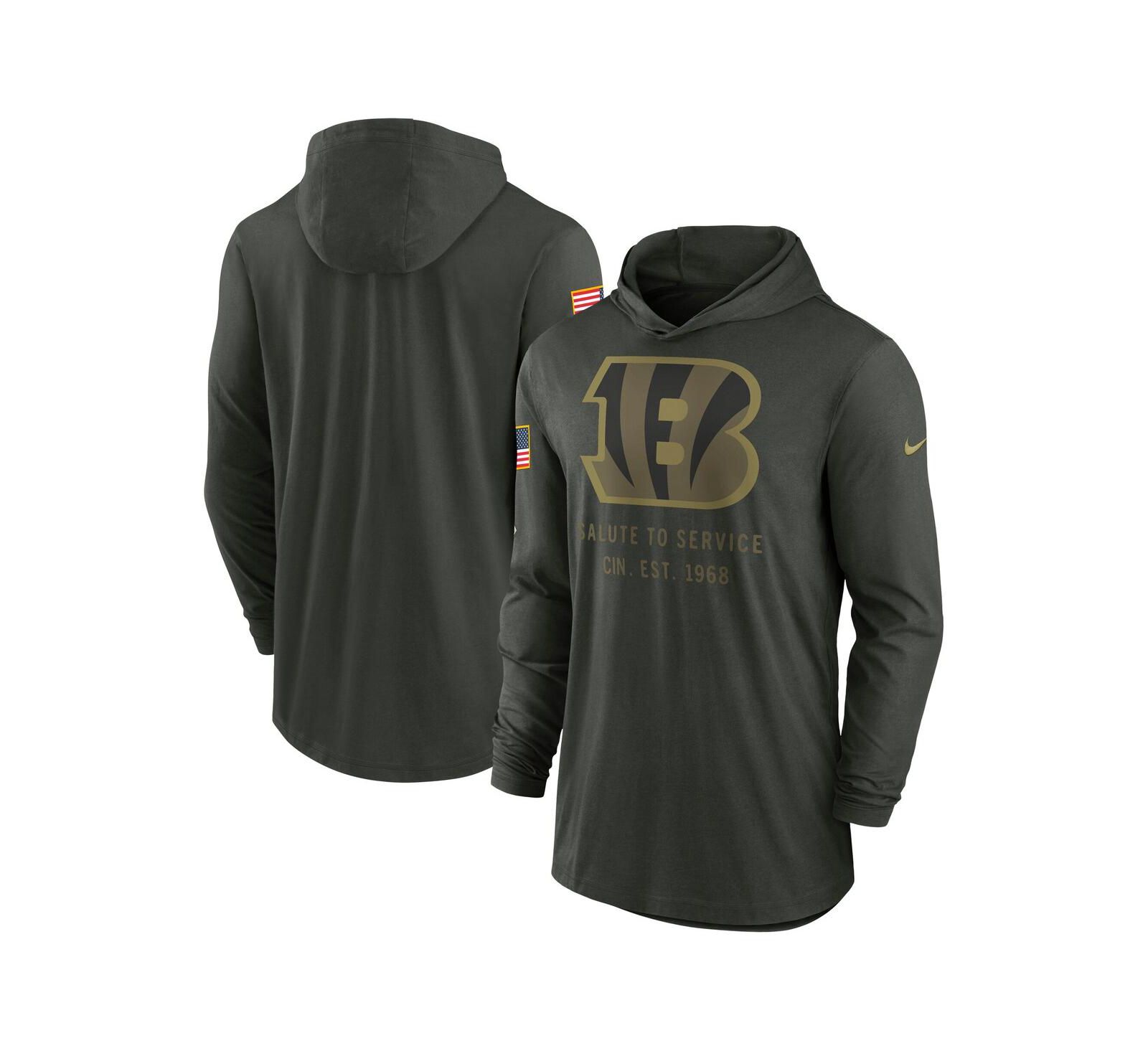 Nike Мужское худи Nike Cincinnati Bengals 2025 Salute to Service Dri-FIT Forest Green