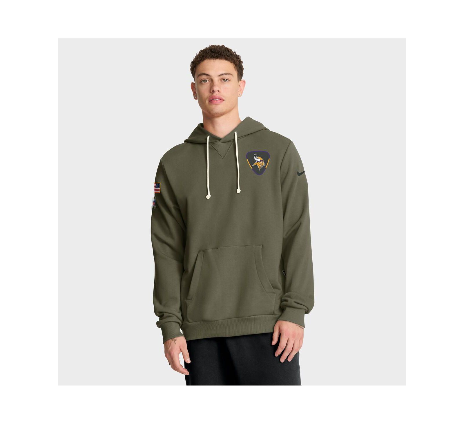 Nike Men's Olive Minnesota Vikings 2025 Salute to Service Sideline Standard Issue Dri-FIT Hoodie