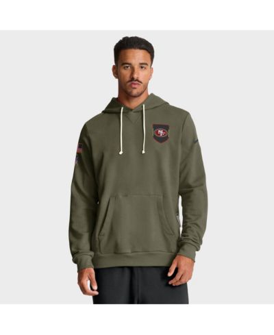 Nike Мужское худи San Francisco 49ers 2025 Salute to Service Sideline Standard Issue Dri-FIT оливкового цвета