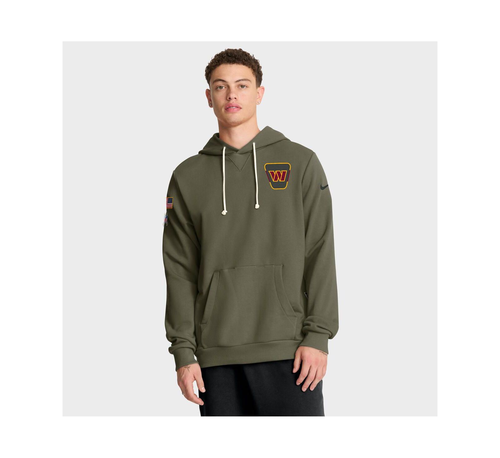 Худи Nike Men's Olive Washington Commanders 2025 Salute to Service Sideline Standard Issue Dri-FIT