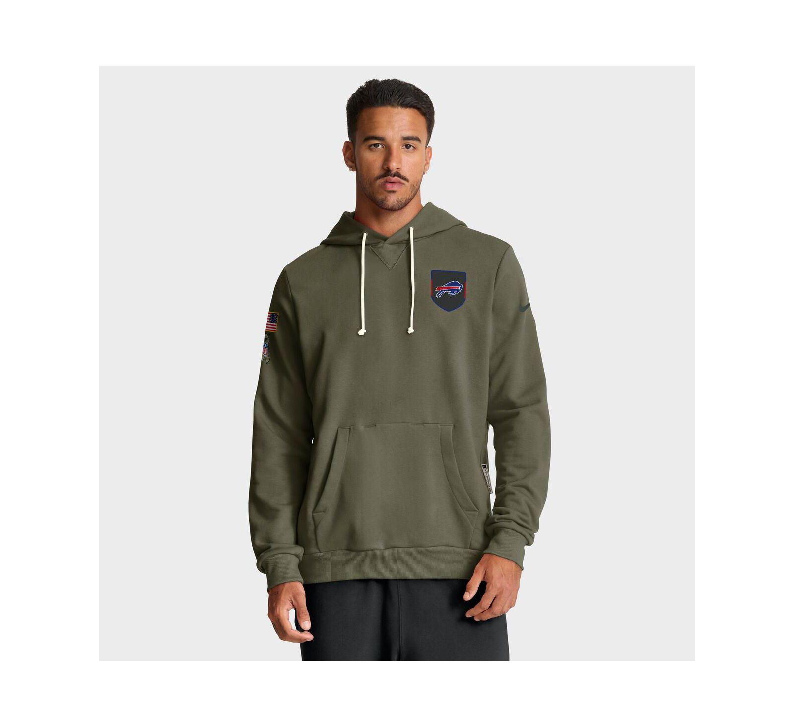 Nike Men's Olive Buffalo Bills 2025 Salute to Service Sideline Standard Issue Dri-FIT Hoodie