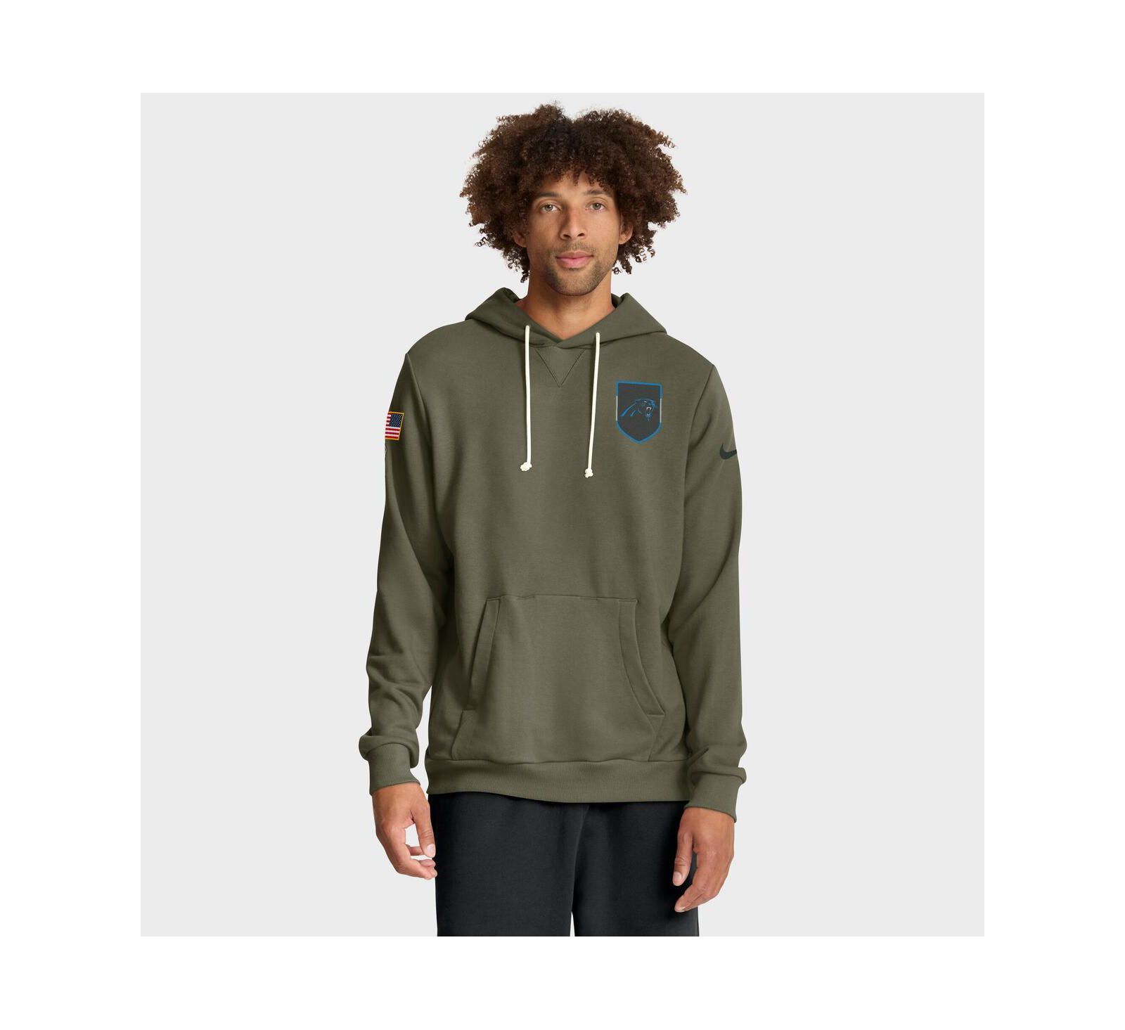 Мужское худи Nike Men's Olive Carolina Panthers 2025 Salute to Service Sideline Standard Issue Dri-FIT