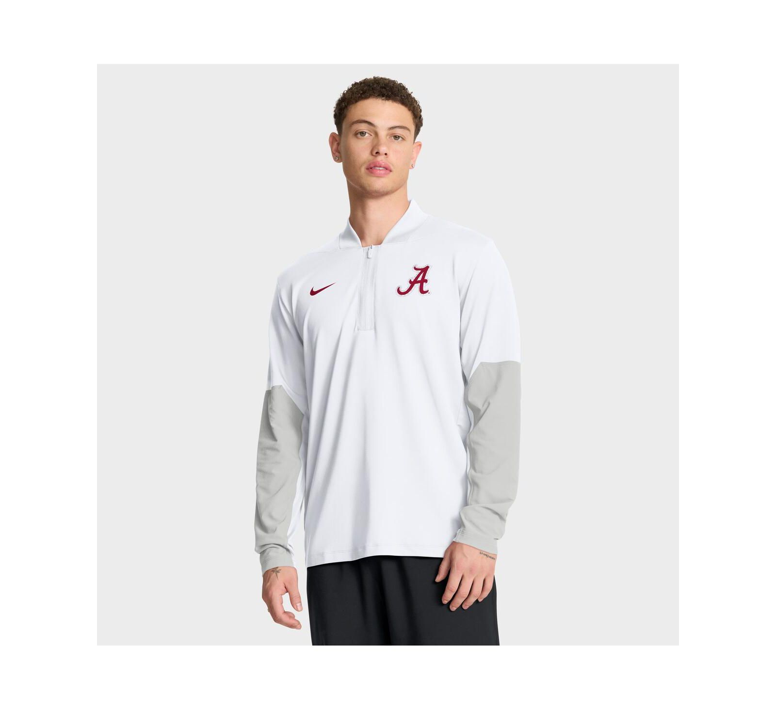 Nike Men's White Alabama Crimson Tide One Goal Performance Half-Zip Pullover Hoodie