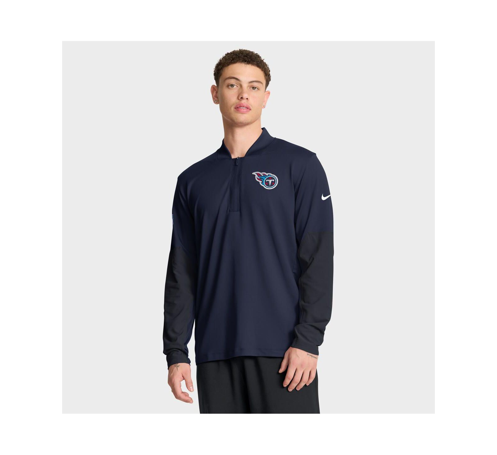 Мужское худи Nike Tennessee Titans Sideline Dri-FIT Half-Zip Pullover, Navy