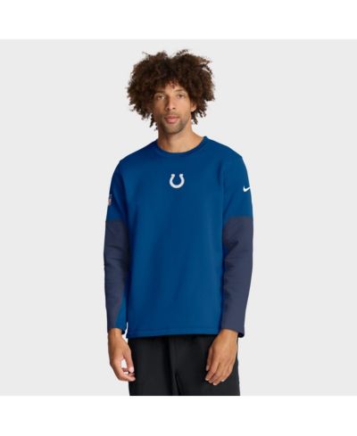 Nike Мужская футболка Nike Royal Indianapolis Colts Sideline Coach Therma-FIT с длинным рукавом