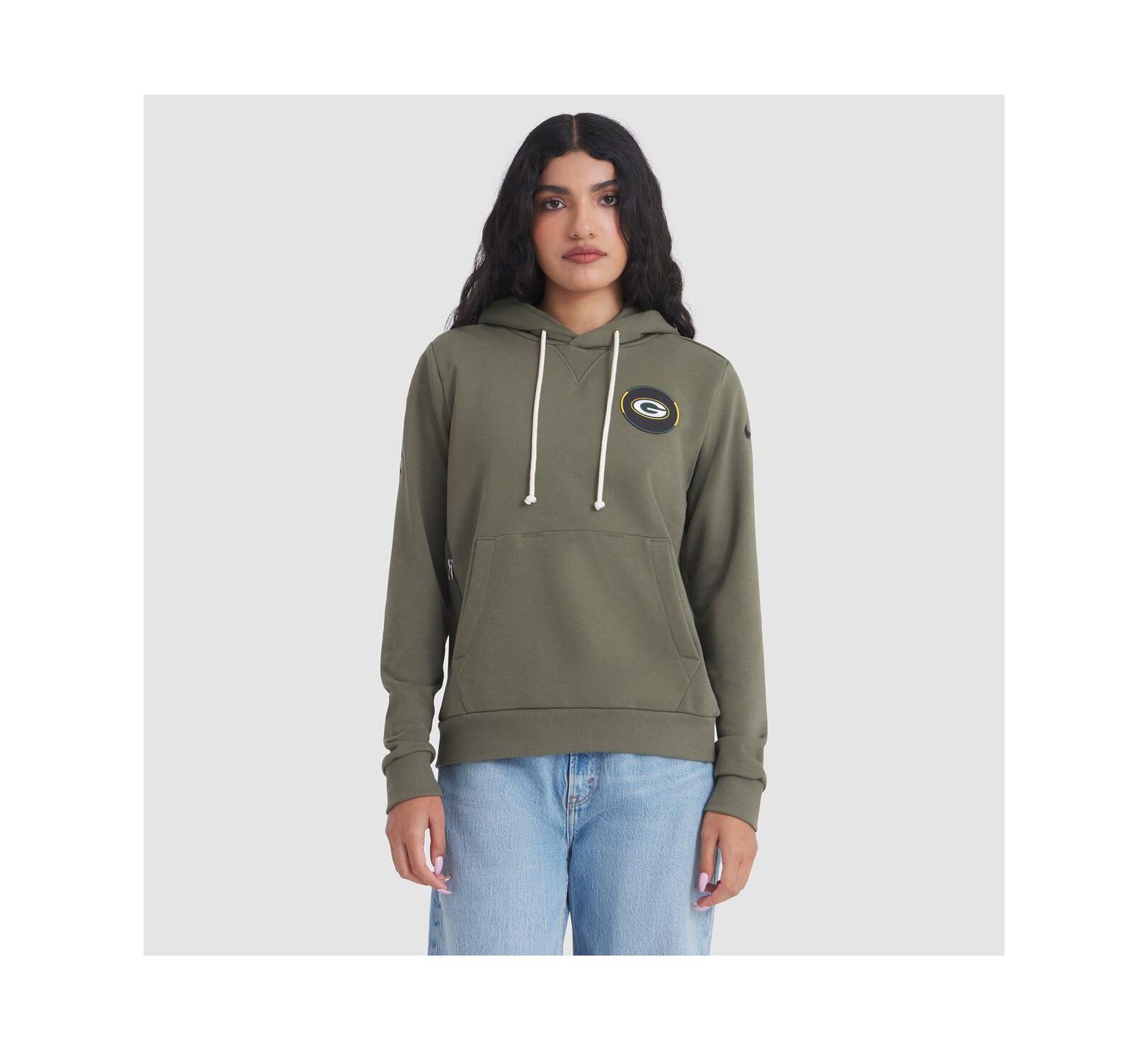 Nike Женское худи Bay Packers 2025 Salute to Service Dri-FIT оливкового цвета