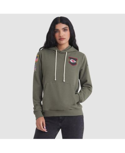 Nike Женское худи оливкового цвета Kansas City Chiefs 2025 Salute to Service Sideline Standard Issue Dri-FIT